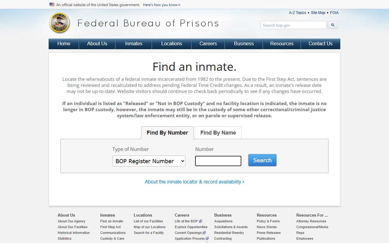 Federal Bureau of Prisons inmate locator for Middlesex County released inmates search